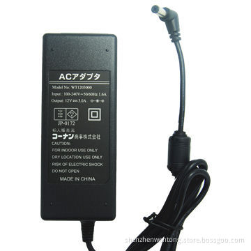 36W 12V 3A AC/DC power supply with PSE JP-0172, OEM